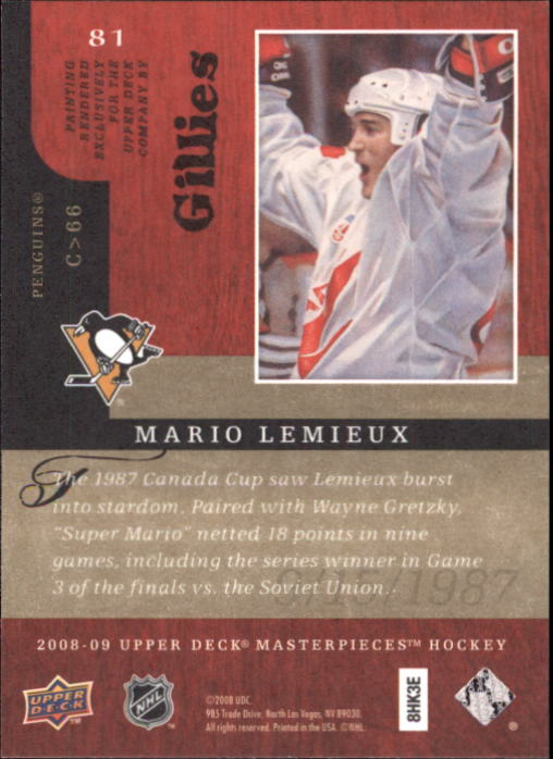 2008-09 UD Masterpieces Hockey Card Pick