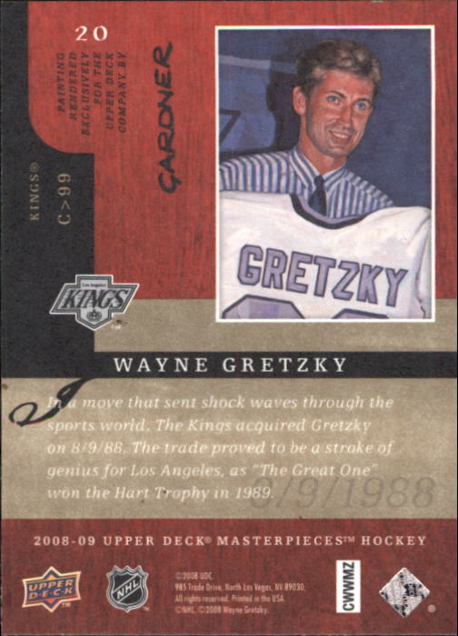 2008-09 UD Masterpieces Hockey Card Pick