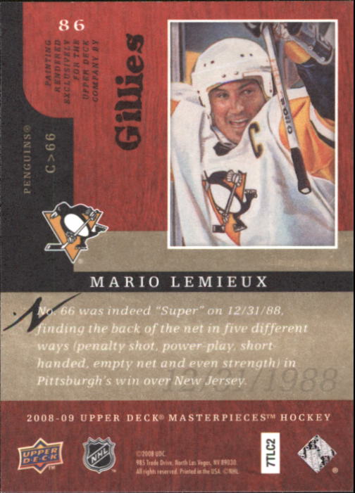 2008-09 UD Masterpieces Hockey Card Pick