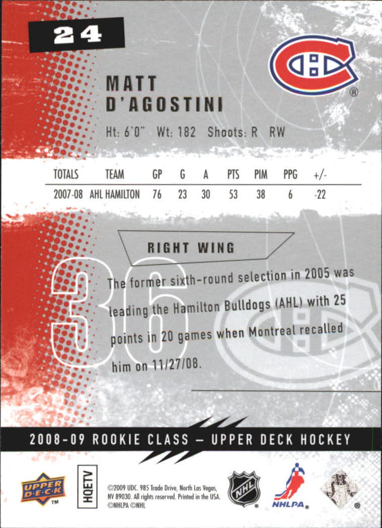2008-09 Upper Deck Rookie Class Hockey Card Pick - Picture 31 of 77
