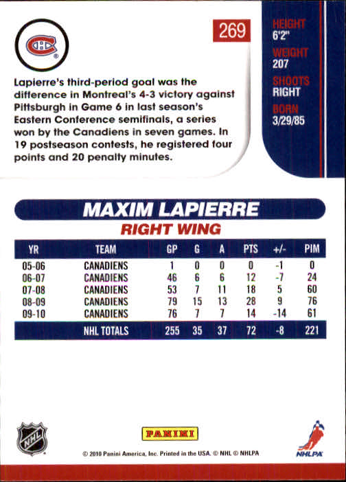 2010-11 Score Hockey Card Pick 252-499 - Picture 35 of 493