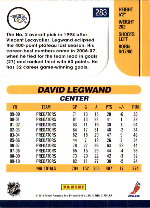2010-11 Score Hockey Card Pick 252-499 - Picture 63 of 493