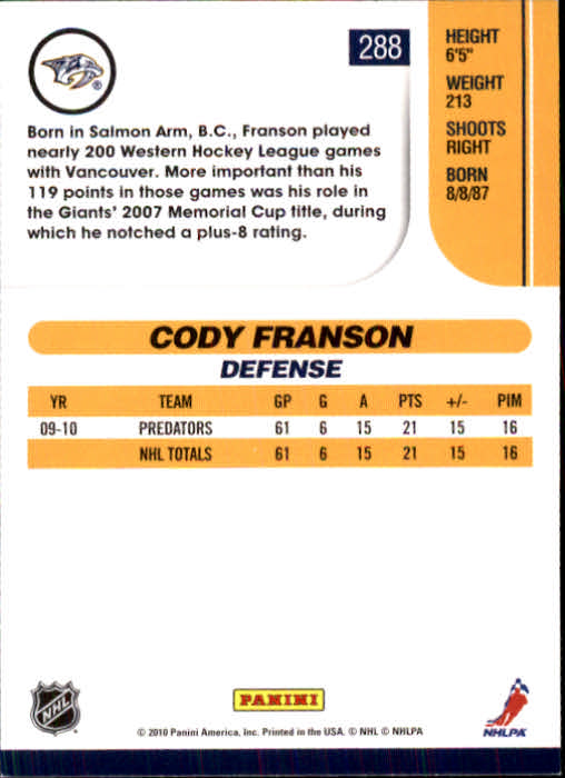2010-11 Score Hockey Card Pick 252-499 - Picture 73 of 493