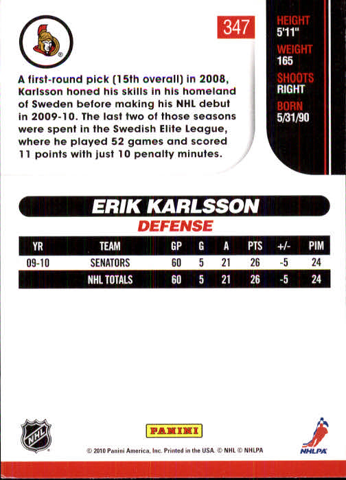 2010-11 Score Hockey Card Pick 252-499 - Picture 191 of 493