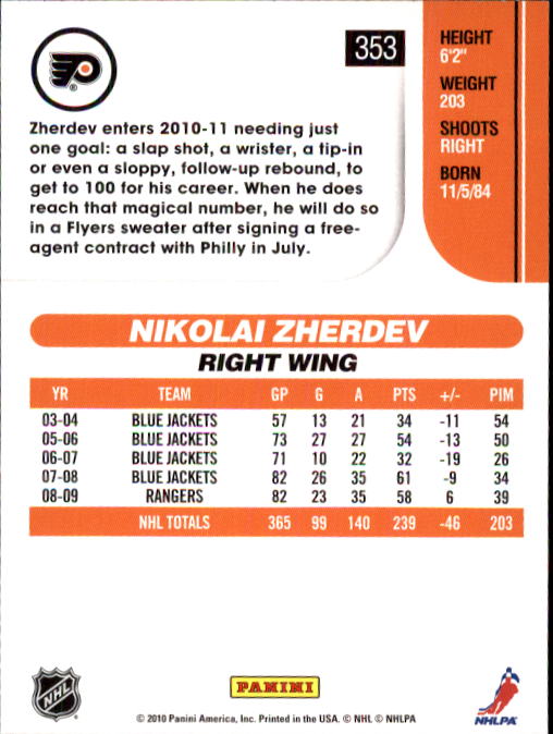 2010-11 Score Hockey Card Pick 252-499 - Picture 203 of 493