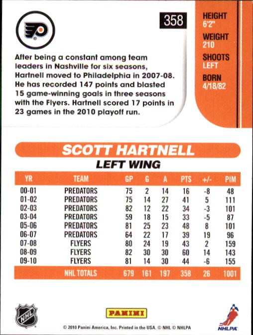 2010-11 Score Hockey Card Pick 252-499 - Picture 213 of 493