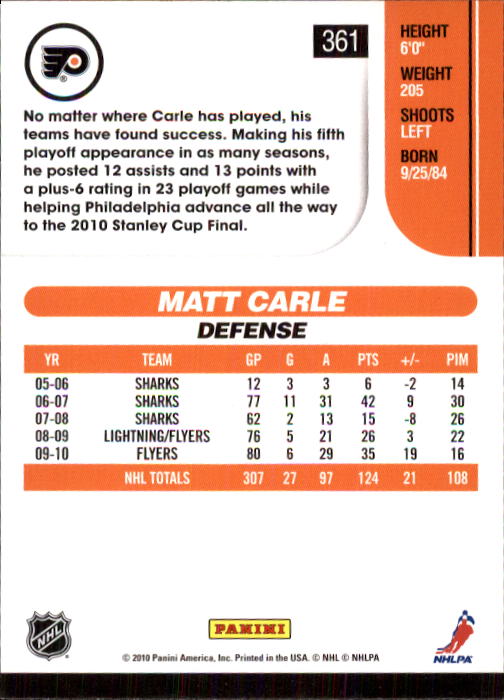 2010-11 Score Hockey Card Pick 252-499 - Picture 219 of 493