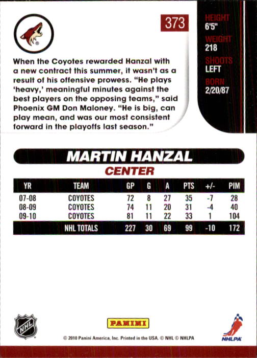 2010-11 Score Hockey Card Pick 252-499 - Picture 241 of 493