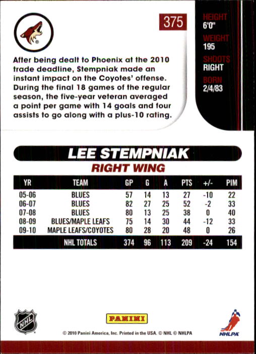 2010-11 Score Hockey Card Pick 252-499 - Picture 245 of 493