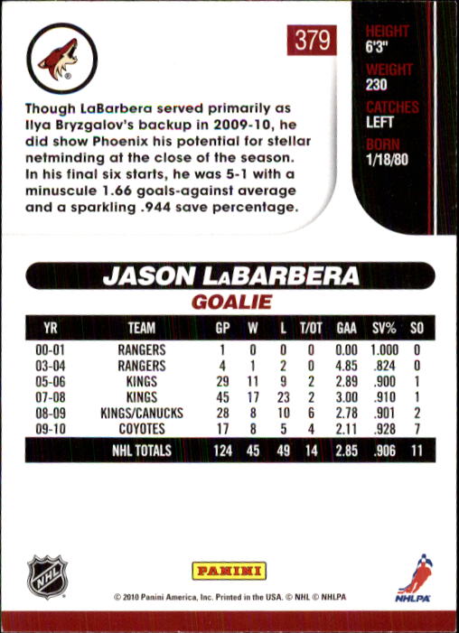 2010-11 Score Hockey Card Pick 252-499 - Picture 253 of 493