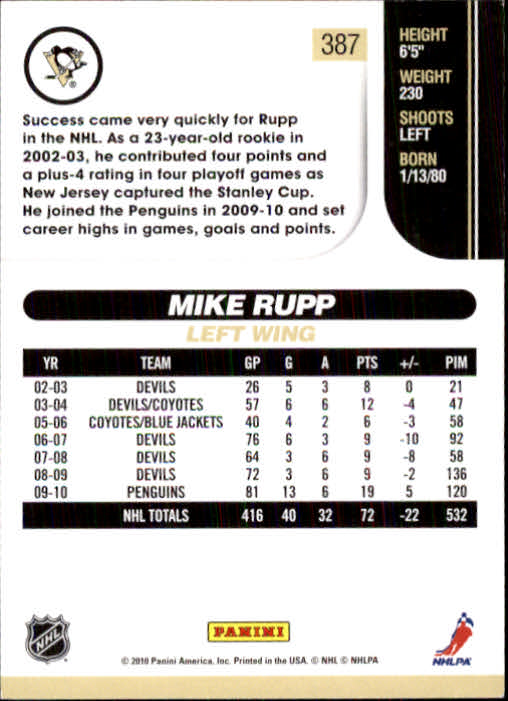 2010-11 Score Hockey Card Pick 252-499 - Picture 269 of 493