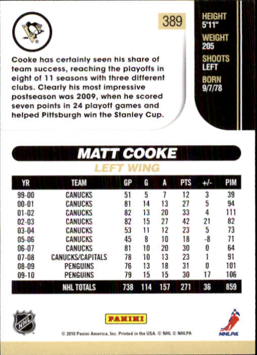 2010-11 Score Hockey Card Pick 252-499 - Picture 273 of 493