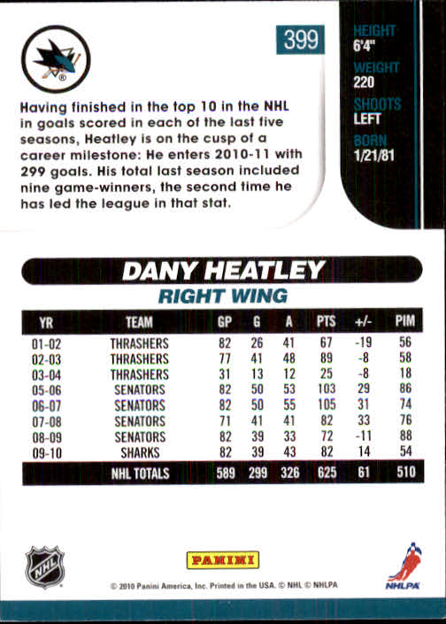 2010-11 Score Hockey Card Pick 252-499 - Picture 293 of 493