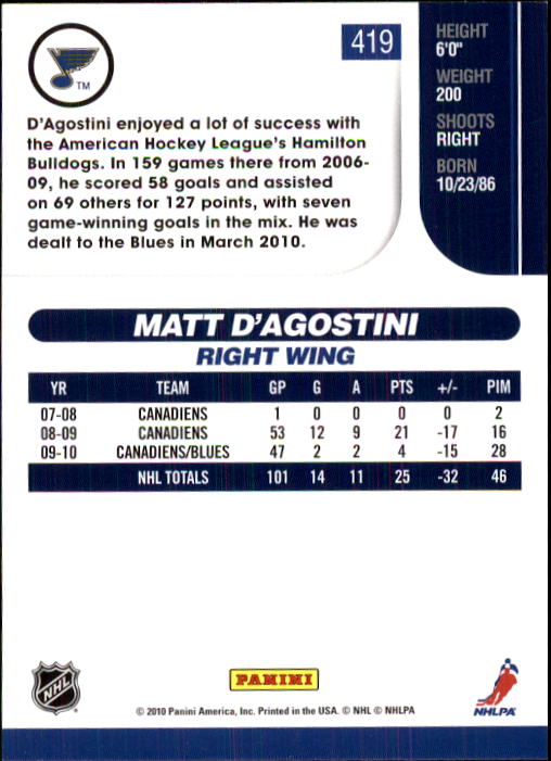 2010-11 Score Hockey Card Pick 252-499 - Picture 333 of 493