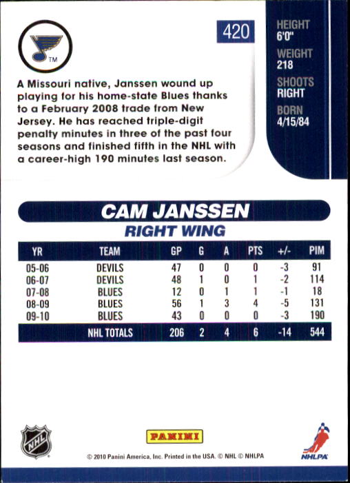 2010-11 Score Hockey Card Pick 252-499 - Picture 335 of 493