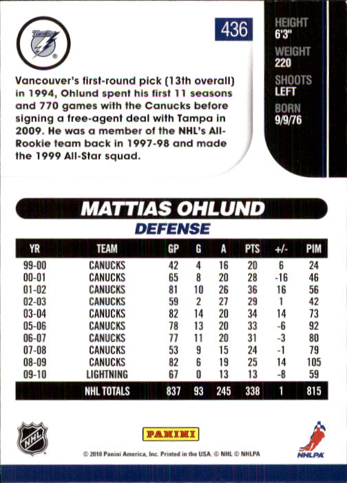 2010-11 Score Hockey Card Pick 252-499 - Picture 367 of 493