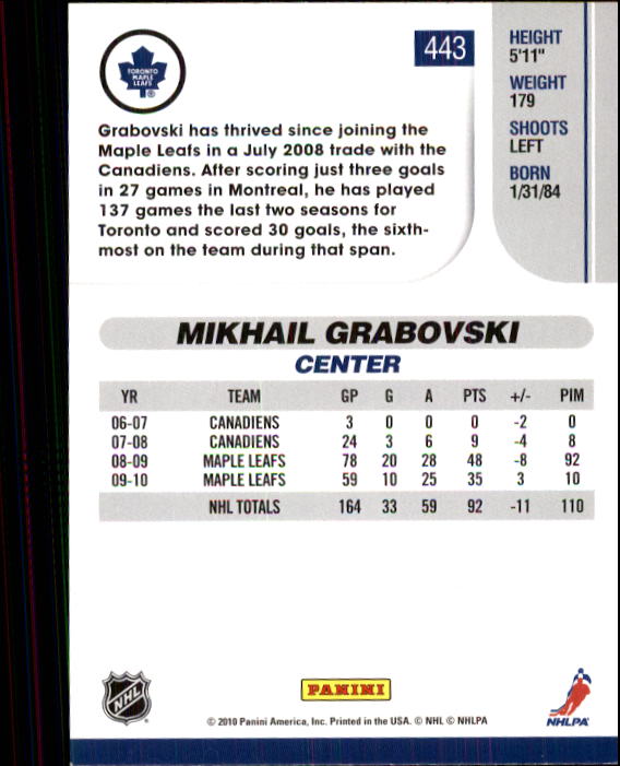 2010-11 Score Hockey Card Pick 252-499 - Picture 381 of 493