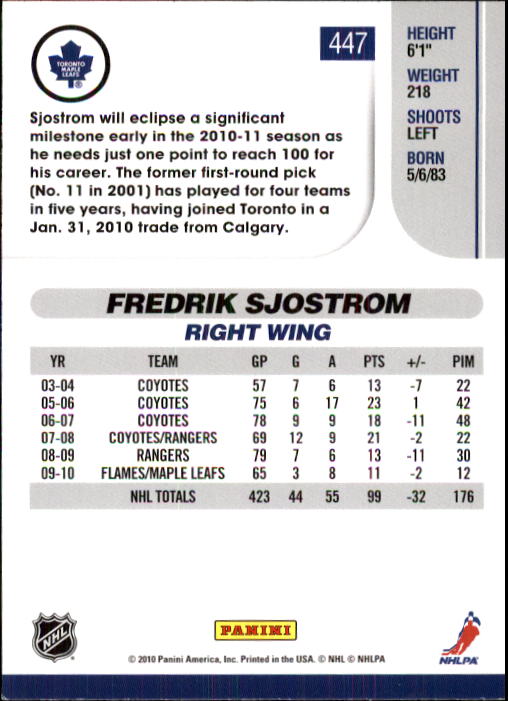2010-11 Score Hockey Card Pick 252-499 - Picture 389 of 493
