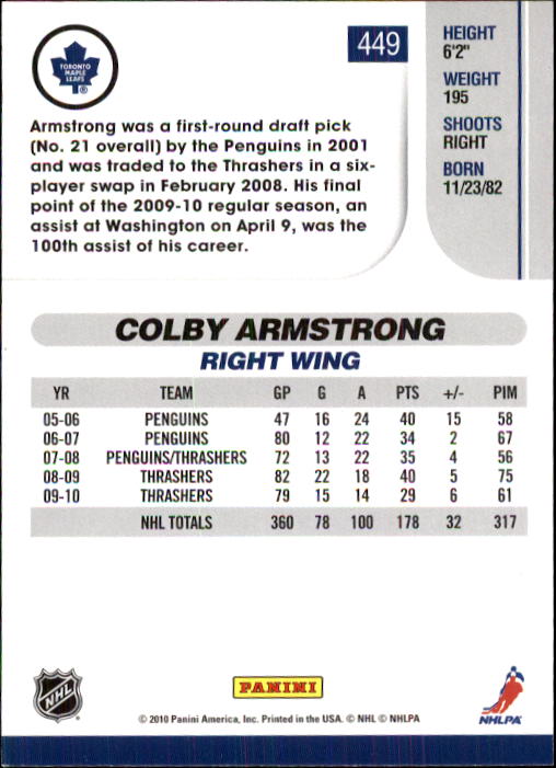 2010-11 Score Hockey Card Pick 252-499 - Picture 393 of 493