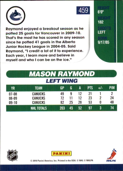 2010-11 Score Hockey Card Pick 252-499 - Picture 413 of 493
