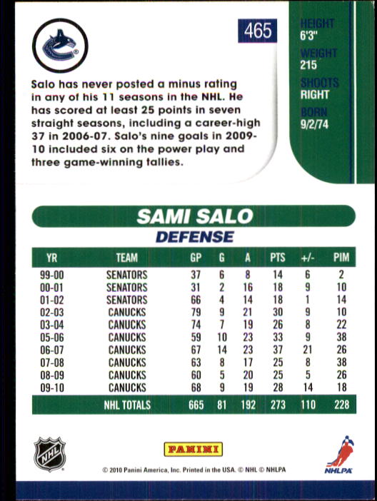2010-11 Score Hockey Card Pick 252-499 - Picture 425 of 493