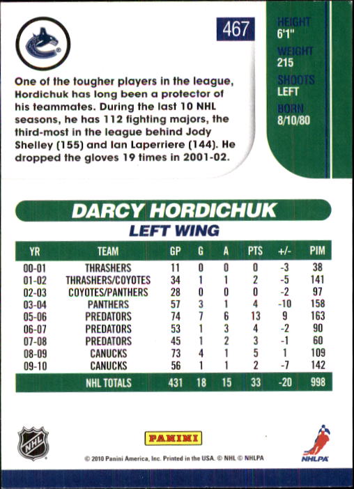 2010-11 Score Hockey Card Pick 252-499 - Picture 429 of 493