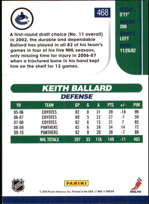 2010-11 Score Hockey Card Pick 252-499 - Picture 431 of 493