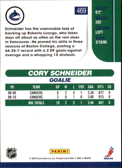 2010-11 Score Hockey Card Pick 252-499 - Picture 433 of 493