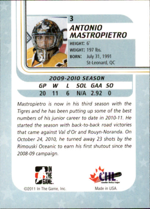 2010-11 In the Game Between the Pipes - #183 Steve Penney