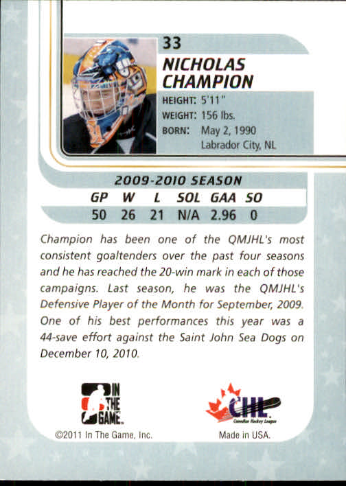 2010-11 In the Game Between the Pipes - #183 Steve Penney