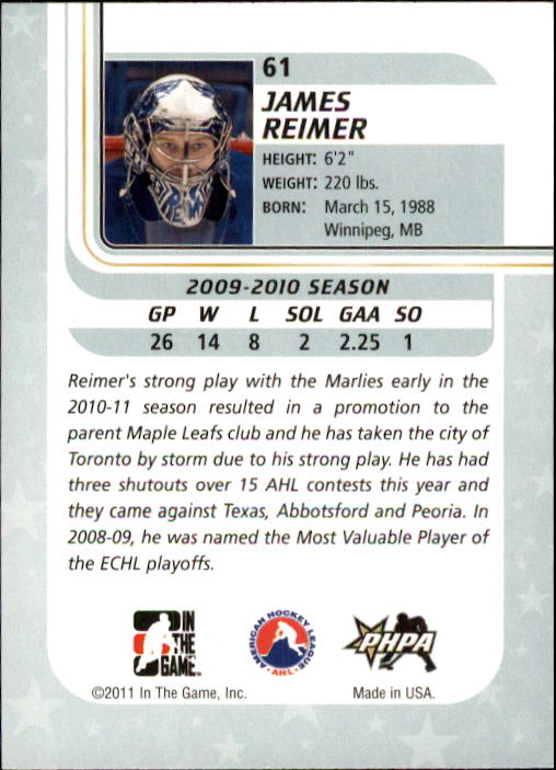 2010-11 In the Game Between the Pipes - #183 Steve Penney