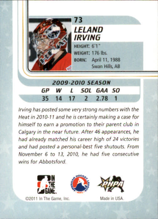 2010-11 In the Game Between the Pipes - #183 Steve Penney