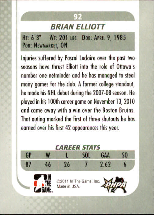 2010-11 In the Game Between the Pipes - #183 Steve Penney