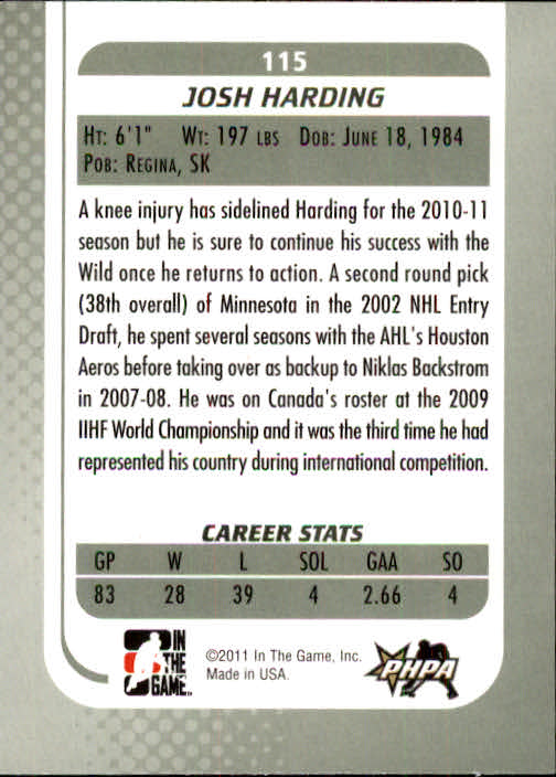 2010-11 In the Game Between the Pipes - #183 Steve Penney