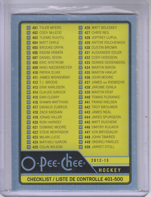A0677- 2012-13 O-Pee-Chee Rainbow Hk Cards 401-600 -You Pick- 10+ 