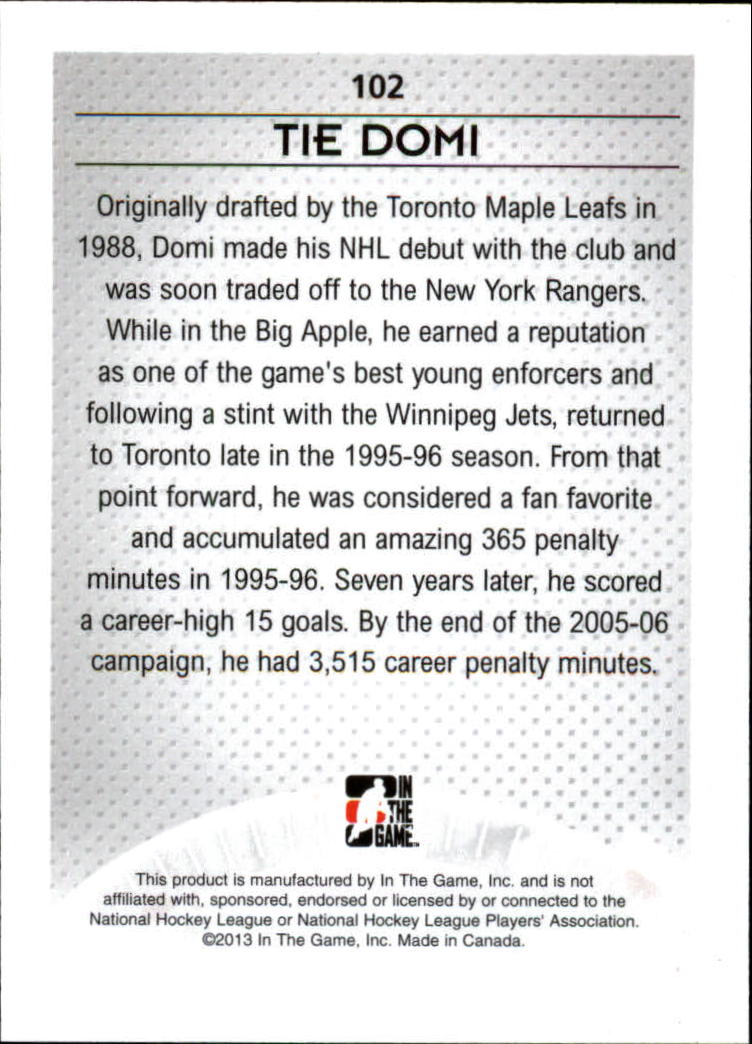 A9078- 2013-14 ITG Enforcers Hockey Card #s 91-180 -You Pick- 15+ FREE US SHIP - Picture 23 of 143