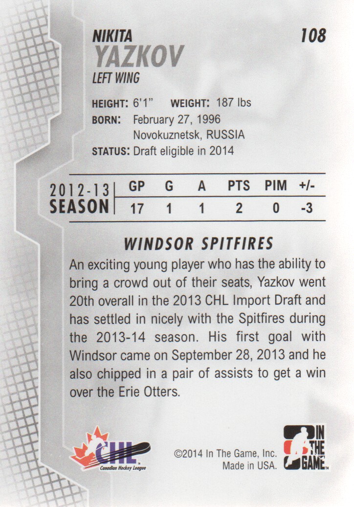 2013-14 ITG Heroes and Prospects Hockey Card Pick