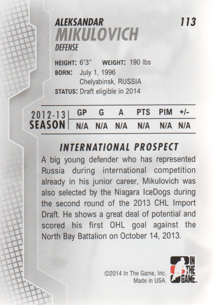 2013-14 ITG Heroes and Prospects Hockey Card Pick