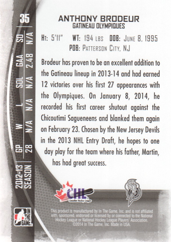 A3808- 2013-14 Between the Pipes Hk Card #s 1-150 -You Pick- 15+ FREE US SHIP