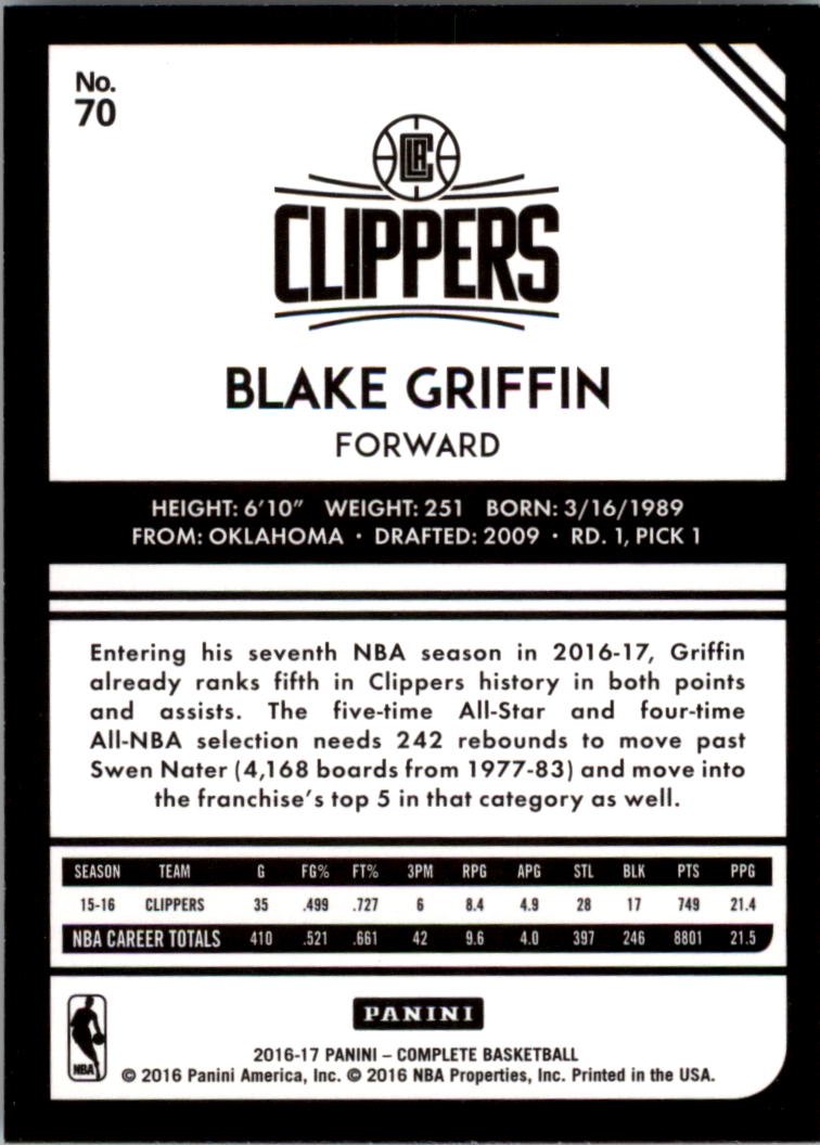 2016-17 Panini Complete Basketball Card Pick 1-250 - Picture 135 of 488