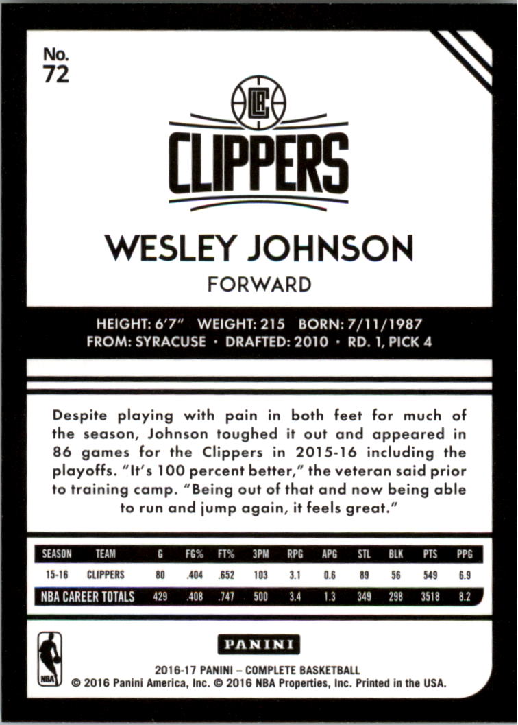 2016-17 Panini Complete Basketball Card Pick 1-250 - Picture 139 of 488