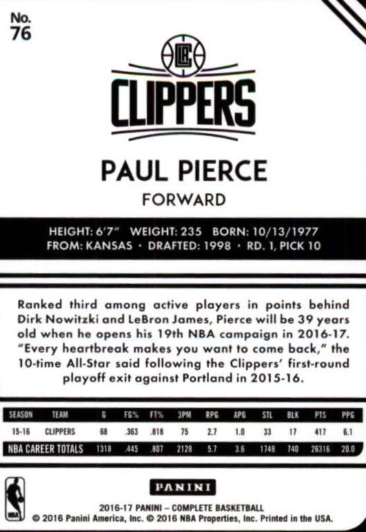 2016-17 Panini Complete Basketball Card Pick 1-250 - Picture 147 of 488
