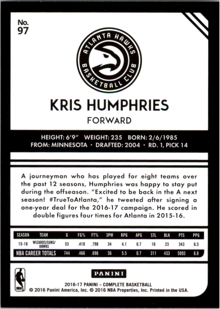 2016-17 Panini Complete Basketball Card Pick 1-250 - Picture 189 of 488