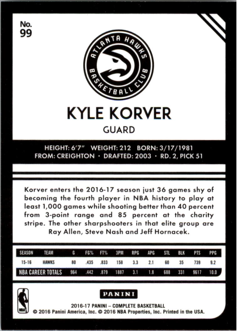 2016-17 Panini Complete Basketball Card Pick 1-250 - Picture 193 of 488
