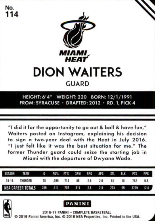 2016-17 Panini Complete BASKETBALL 101-200 You Pick - Picture 29 of 198