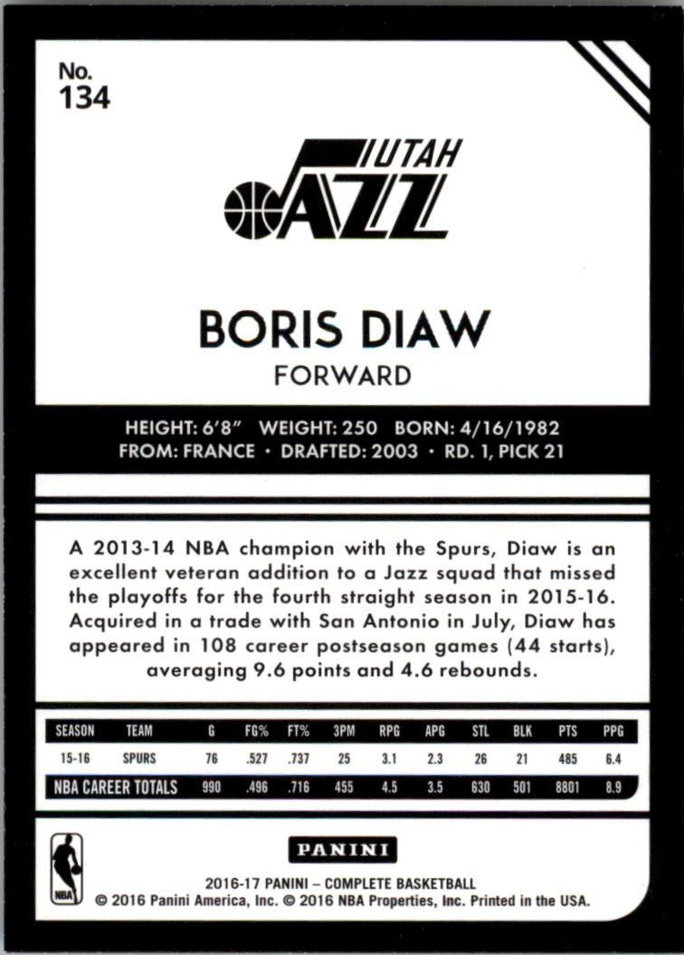 2016-17 Panini Complete BASKETBALL 101-200 You Pick - Picture 69 of 198
