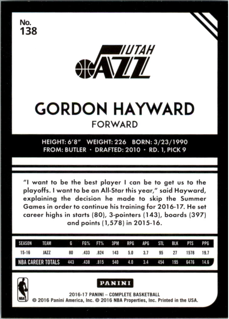2016-17 Panini Complete BASKETBALL 101-200 You Pick - Picture 77 of 198
