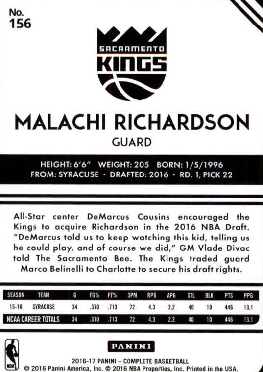2016-17 Panini Complete BASKETBALL 101-200 You Pick - Picture 112 of 198