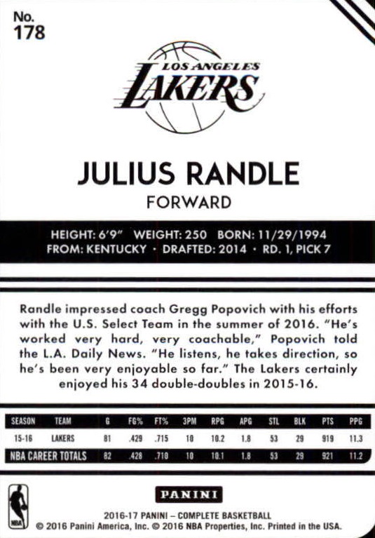 2016-17 Panini Complete BASKETBALL 101-200 You Pick - Picture 154 of 198