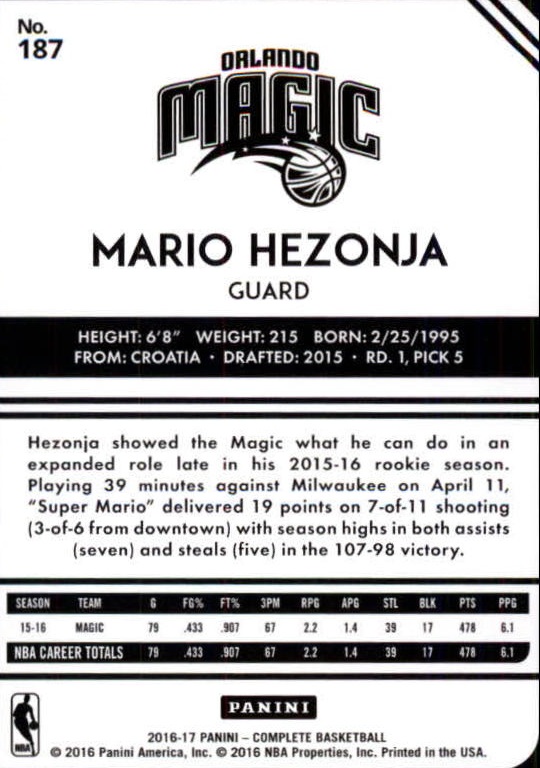 2016-17 Panini Complete BASKETBALL 101-200 You Pick - Picture 172 of 198